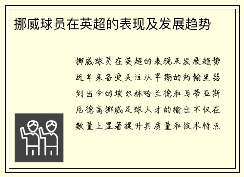 挪威球员在英超的表现及发展趋势